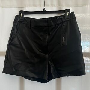 NWT Express Women's High Waist Faux Leather Black Shorts